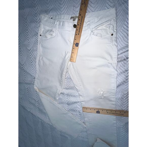 CAbi White Distressed Straight Leg Jeans Size 8  99% Cotton, Excellent Condition - Picture 8 of 11